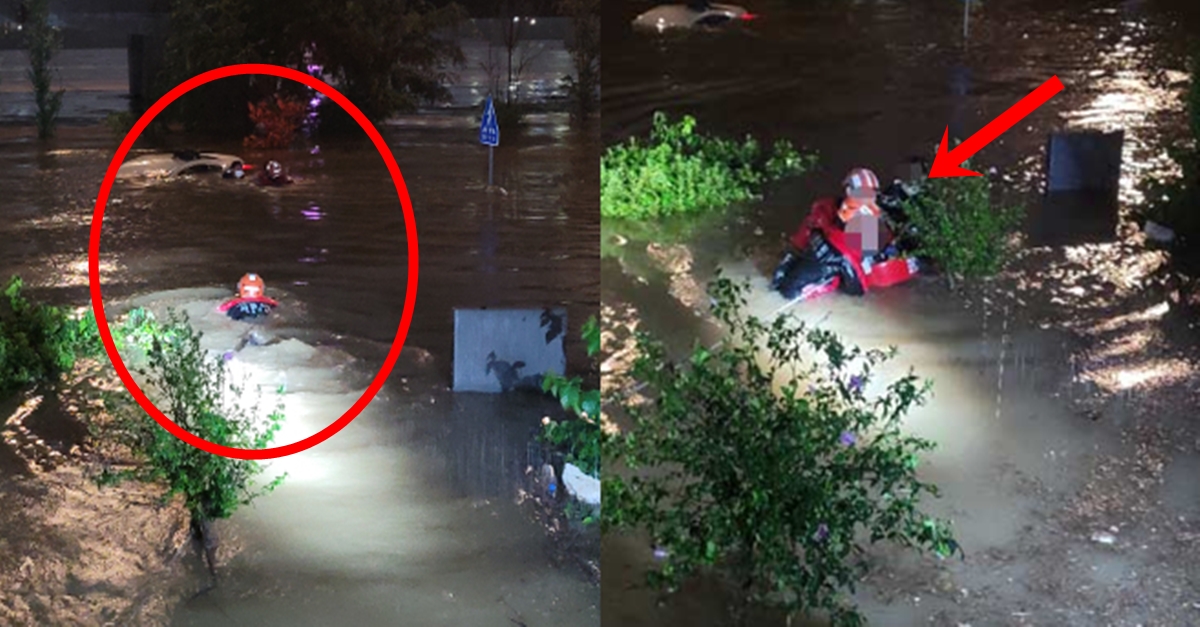 서울 폭우로 침수차 위에 있다가 체포된 ‘범죄자’ 황당한 사연 (+내용)