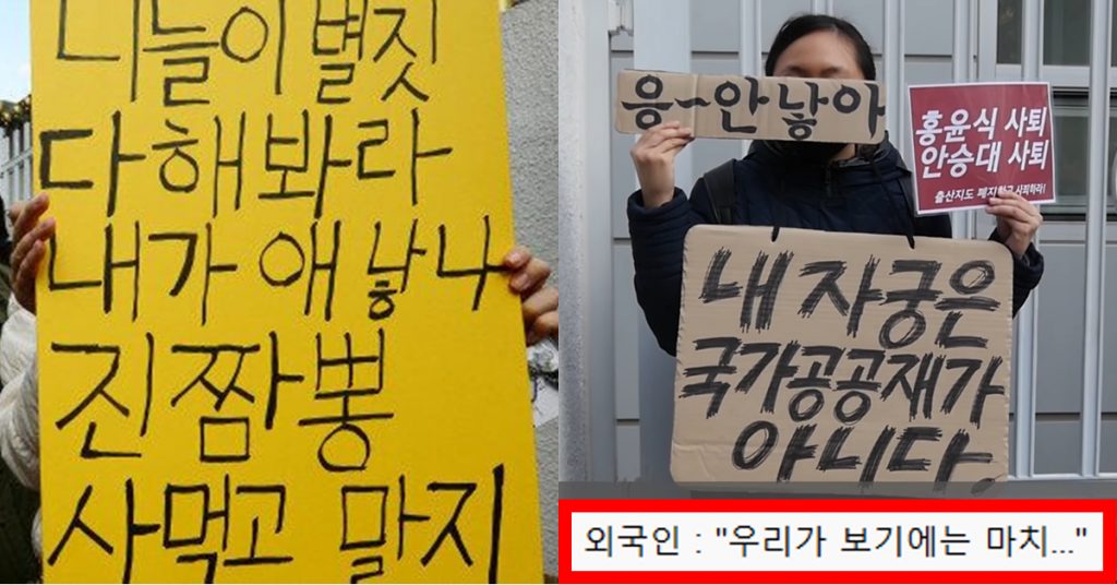 윤석열 대통령 당선에 '출산 보이콧 운동' 하는 한국 여성들과 이를 본 외국인 팩트폭력 댓글
